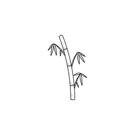 Bamboo drawing black and white clipart