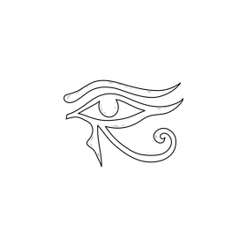 Eye of Horus drawing black and white clipart