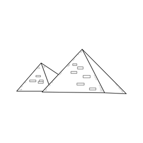 Egyptian pyramids drawing black and white clipart