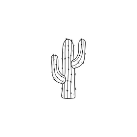 Cactus drawing black and white clipart