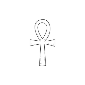 Ankh drawing black and white clipart