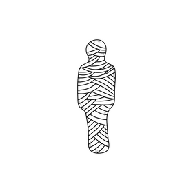 Mummy drawing black and white clipart