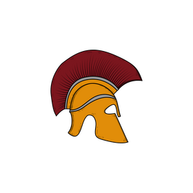Greek warrior helmet drawing clipart