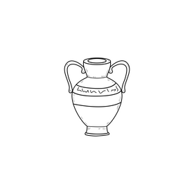 Greek wine jug oenochoe drawing black and white clipart