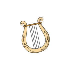 Lyre drawing clipart