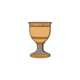 Ancient wine cup drawing clipart