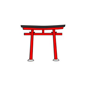 Torii gate drawing clipart