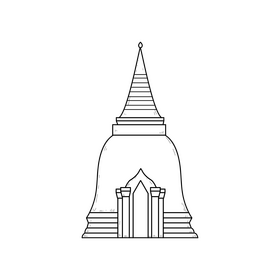 Stupa drawing black and white clipart