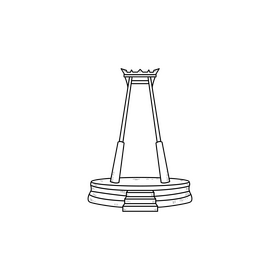 Giant swing drawing black and white clipart