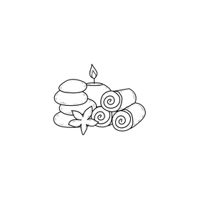 Spa drawing black and white clipart