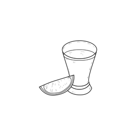 Tequila drawing black and white clipart