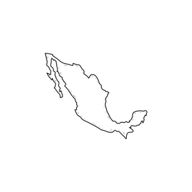 Mexico map drawing black and white clipart