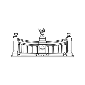 Benito Juarez Hemicycle drawing black and white clipart