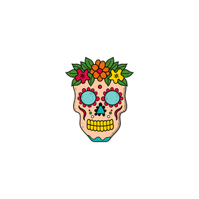 Sugar skull drawing clipart