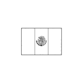 Mexico flag drawing black and white clipart