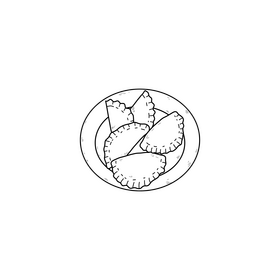 Pierogi drawing black and white clipart