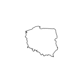 Poland map drawing black and white clipart