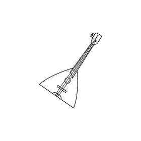 Balalaika drawing black and white clipart
