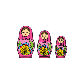 Matryoshka dolls drawing clipart