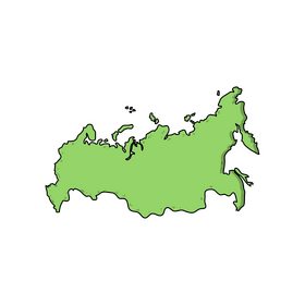 Russia map drawing clipart