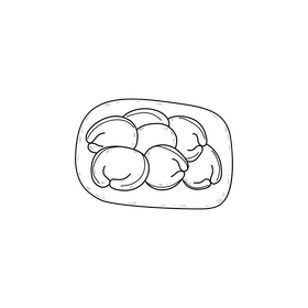 Pelmeni drawing black and white clipart