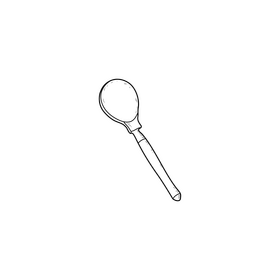 Russian wooden spoon drawing black and white clipart