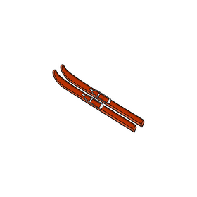 Swiss skis drawing clipart