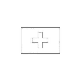 Switzerland flag drawing black and white clipart