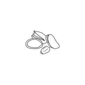 Pistachio drawing black and white clipart
