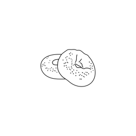 Bagels drawing black and white clipart