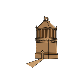 Mausoleum at Halicarnassus drawing clipart