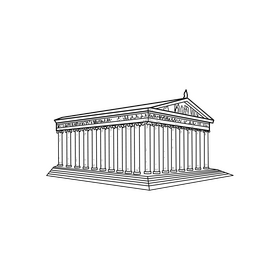 Temple of Artemis drawing black and white clipart