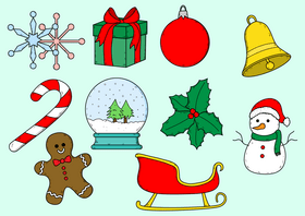 Christmas drawing set vector
