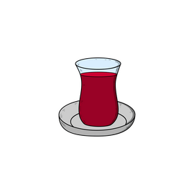 Turkish tea drawing clipart