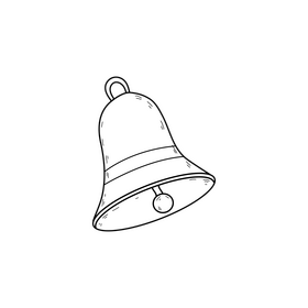 Christmas bells drawing black and white clipart