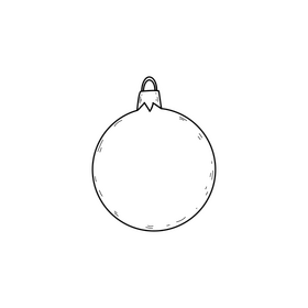 Christmas ball ornament drawing black and white clipart