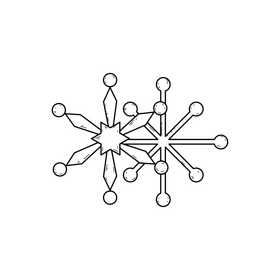 Christmas snow flakes drawing black and white clipart