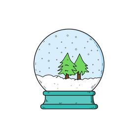 Christmas snow globe drawing clipart