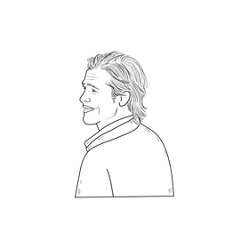 Brad Pitt drawing black and white clipart