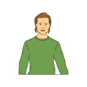 Brad Pitt cartoon drawing clipart