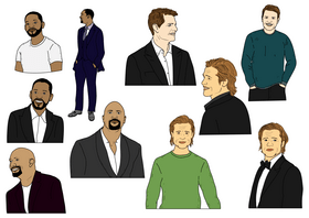 Celebrities, famous people, actors drawing vector