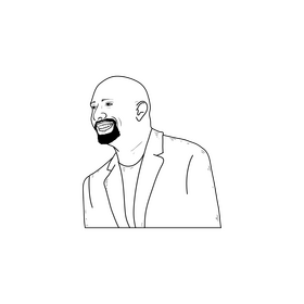 Dwayne Johnson drawing black and white clipart