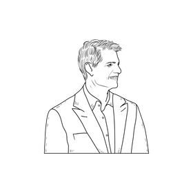 Tom Cruise drawing black and white clipart