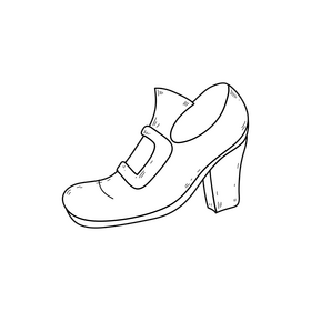 St Patricks Day shoe drawing black and white clipart