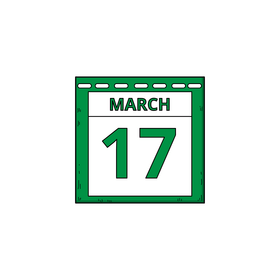 St Patricks Day date calendar clipart