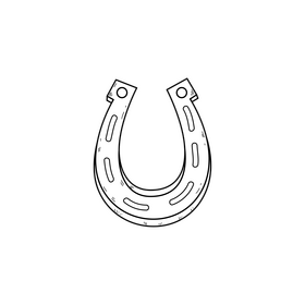 St Patricks Day horseshoe drawing black and white clipart