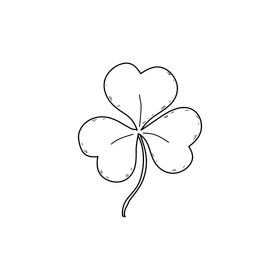St Patricks Day shamrock drawing black and white clipart