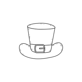 St Patricks Day hat drawing black and white clipart