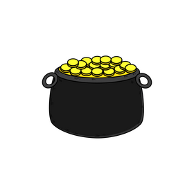 St Patricks Day pot of gold drawing clipart