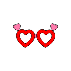 Heart glasses drawing clipart